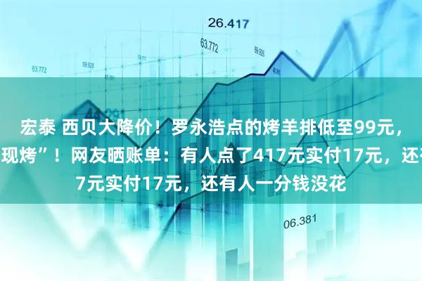 宏泰 西贝大降价！罗永浩点的烤羊排低至99元，“羊排送到门店现烤”！网友晒账单：有人点了417元实付17元，还有人一分钱没花